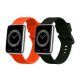 Комплект 2 каишки Kwmobile за Huawei Watch Fit 2, тъмнозелен/оранжев, силикон, KWM000016VU007C