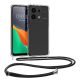 Kwmobile калъф с връзка за връзка за Xiaomi Redmi Note 13, прозрачен/черен, силиконов, KWM000020MV001C