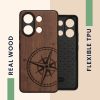 Калъф Kwmobile за Xiaomi Redmi Note 13, кафяв, дърво, KWM000020MZ001C