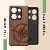 Kwmobile калъф за Xiaomi Redmi Note 13 Pro, кафяв, дърво/силикон, KWM000020NA001C
