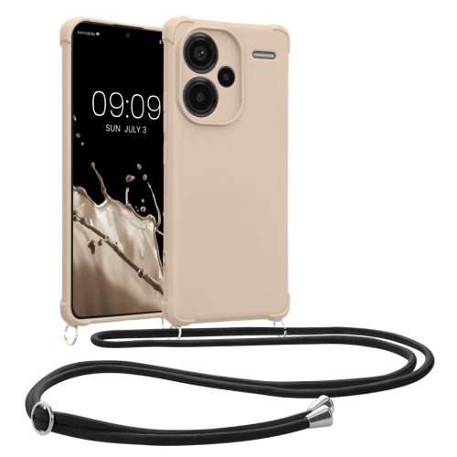 Kwmobile калъф с връзка за връзка за Xiaomi Redmi Note 13 Pro Plus 5G, кремав, силиконов, KWM000020ND002C