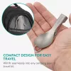 Spork Camping Pliabil Navaris, Titanium, 9.7 cm, gri, NAV0000381V001C