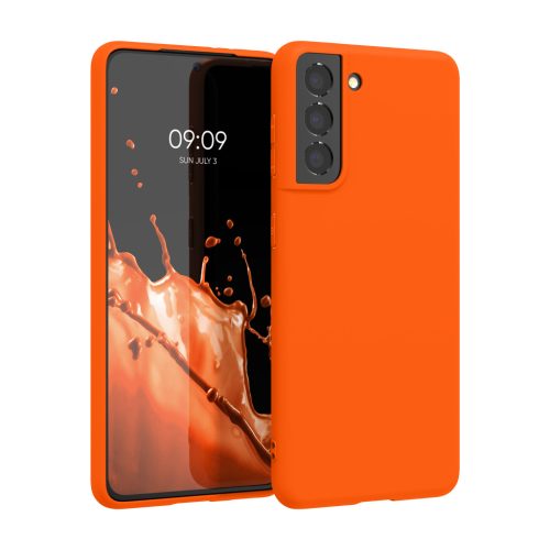 Kwmobile калъф за Samsung Galaxy S21, оранжев, силиконов, KWM000012BS040C