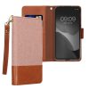 Kwmobile калъф за Google Pixel 4a, светло розов/кафяв, текстил/силикон, KWM000020NP001C
