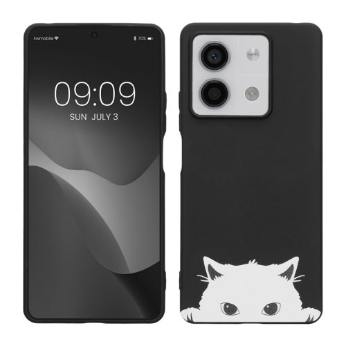 Kwmobile калъф за Xiaomi Redmi Note 13, черен/бял, силиконов, KWM000020NQ002C