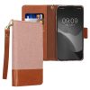 Kwmobile калъф за Apple iPhone 15 Pro, светло розов/кафяв, текстил/силикон, KWM000022RL001C