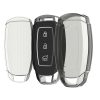Капак за автомобилен ключ Kwmobile за Hyundai 3 бутона - Keyless Go, прозрачен/черен, силикон, KWM000025JI001C