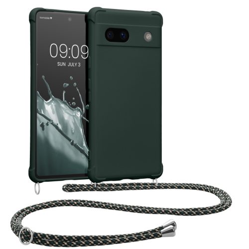 Kwmobile калъф с връзка за връзка за Google Pixel 7a, тъмнозелен, силиконов, KWM000019YH008C
