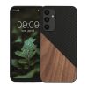 Kwmobile калъф за Samsung Galaxy A25, кафяв/черен, дърво/силикон, KWM000021QX001C