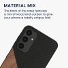 Kwmobile калъф за Samsung Galaxy A25, кафяв/черен, дърво/силикон, KWM000021QX001C
