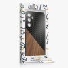 Kwmobile калъф за Samsung Galaxy A25, кафяв/черен, дърво/силикон, KWM000021QX001C
