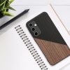 Kwmobile калъф за Samsung Galaxy A35, кафяв/черен, дърво/силикон, KWM000021QY001C