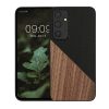 Kwmobile калъф за Samsung Galaxy A55 5G, кафяв/черен, дърво/силикон, KWM000021QZ001C