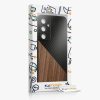 Kwmobile калъф за Samsung Galaxy A55 5G, кафяв/черен, дърво/силикон, KWM000021QZ001C