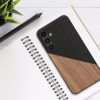 Kwmobile калъф за Samsung Galaxy S23 FE, кафяв/черен, дърво/силикон, KWM000021RA001C