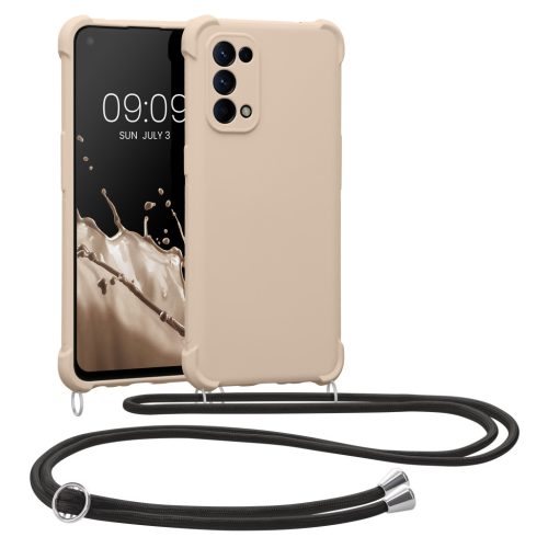 Kwmobile калъф с връзка за връзка за OPPO Find X3 Lite, кремав, силиконов, KWM0000166O010C