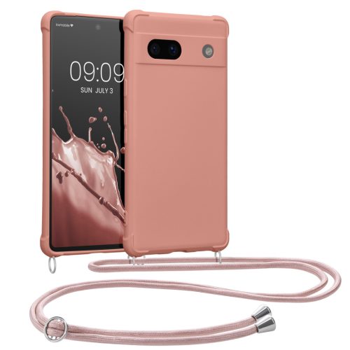 Kwmobile калъф с връзка за връзка за Google Pixel 7a, розов, силиконов, KWM000019YH009C