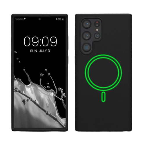 Kwmobile калъф за Samsung Galaxy S22 Ultra, черен, силиконов, KWM000021RD001C