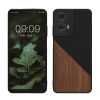 Kwmobile Кейс за Motorola Moto G24/Moto E14/Moto G04, Кафяв/Черен, Дървен/Силиконов, KWM000022RR001C
