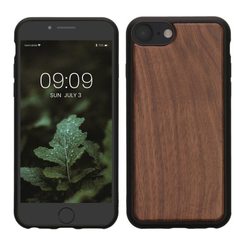 Kwmobile калъф за Apple iPhone SE (2022)/iPhone SE (2020)/iPhone 8, кафяв, дърво/силикон, KWM000022RU001C