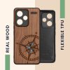 Kwmobile Кейс за Xiaomi Redmi Note 13 Pro Plus 5G, Кафяв, Дървен/Силиконов, KWM000020KL004C