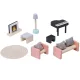 Set 11 piese mobilier casuta de papusi Navaris, compatibil universal, multicolor, MDF/lemn