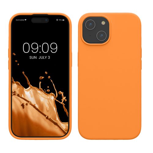 Kwmobile калъф за Apple iPhone 15, оранжев, силиконов, KWM000020CA007C
