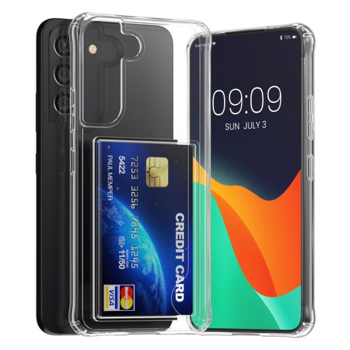Kwmobile калъф с гнездо за карта за Samsung Galaxy S22 Plus, прозрачен, поликарбонат, KWM000021RT001C