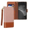 Kwmobile Кейс за Samsung Galaxy A54 5G, Светло розов/кафяв, Текстил/Силикон, KWM000021RZ001C