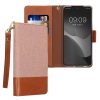 Kwmobile калъф за Samsung Galaxy S22, светло розов/кафяв, текстил/силикон, KWM000021SB001C