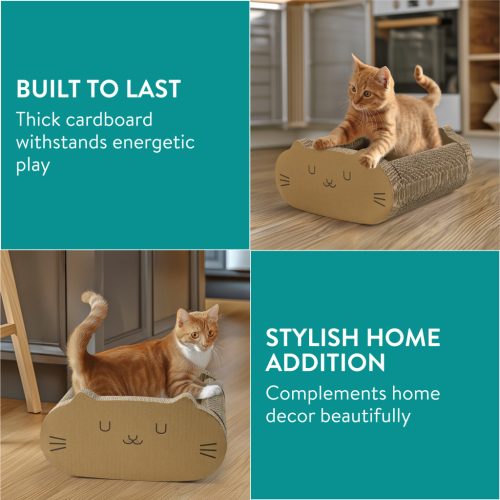 Легло за котка Navaris, 41x40x20 см, 2 в 1, рециклиран картон, кафяво