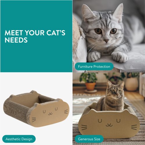 Легло за котка Navaris, 41x40x20 см, 2 в 1, рециклиран картон, кафяво