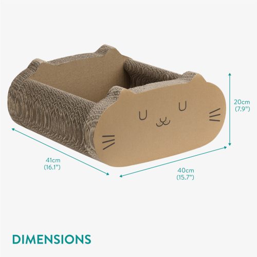 Легло за котка Navaris, 41x40x20 см, 2 в 1, рециклиран картон, кафяво