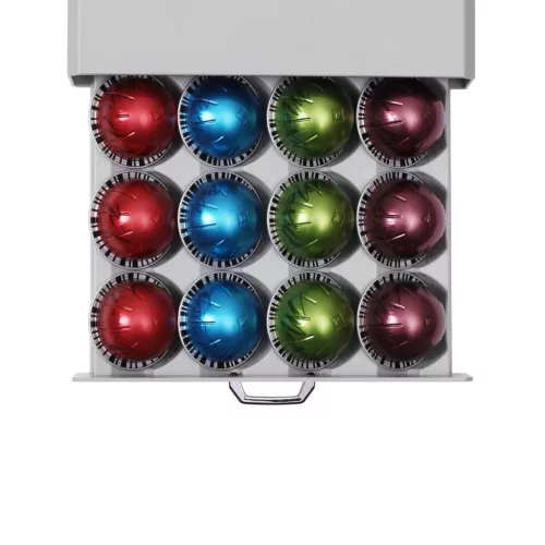 Suport capsule Vertuo Navaris, 40x5.5x23.5 cm, compatibil Nespresso, gri, plastic
