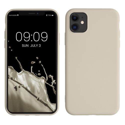 Kwmobile калъф за Apple iPhone 11, кремав, силиконов, KWM000010SX074C