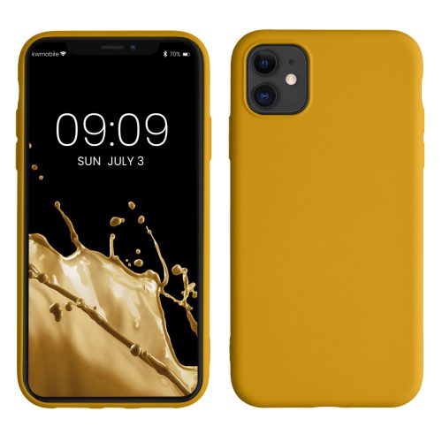 Kwmobile калъф за Apple iPhone 11, жълт, силиконов, KWM000010SX076C
