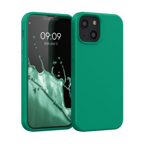 Kwmobile калъф за Apple iPhone 13 Mini, зелен, силиконов, KWM000013OU060C