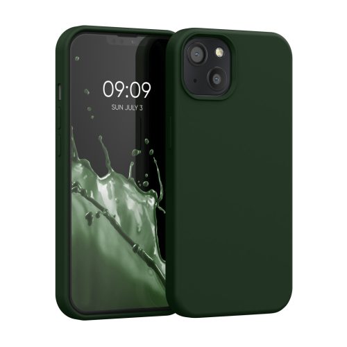 Kwmobile калъф за Apple iPhone 13, тъмнозелен, силиконов, KWM000013OV096C