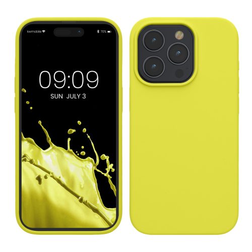Kwmobile калъф за Apple iPhone 15 Pro, жълт, силиконов, KWM000020CC032C
