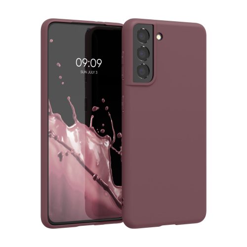 Kwmobile калъф за Samsung Galaxy S21, цвят на череша, силикон, KWM000012BS047C