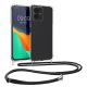 Kwmobile калъф с връзка за Motorola Moto G64, прозрачен/черен, силиконов, KWM000022SU001C
