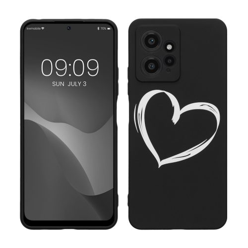 Kwmobile калъф за Xiaomi Redmi Note 12, черен/бял, силиконов, KWM000018UH002C