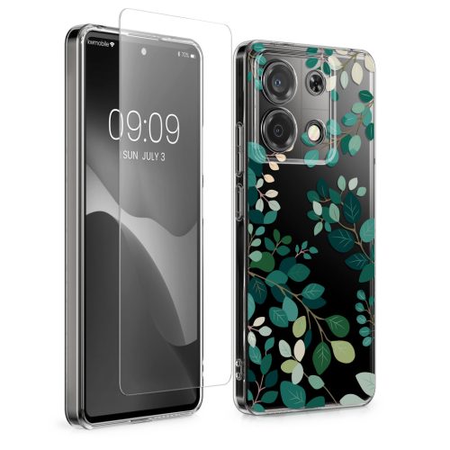 Комплект калъф и защитно фолио Kwmobile за Xiaomi Redmi Note 13 Pro 5G, многоцветен, силикон/закалено стъкло, KWM000020OX001C