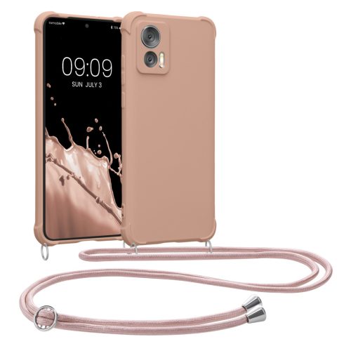 Kwmobile калъф с връзка за Motorola Edge 30 Neo, кремав, силиконов, KWM0000199S004C