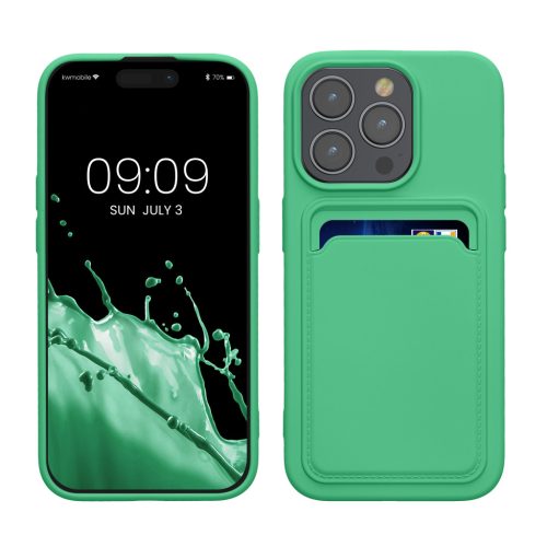 Kwmobile калъф за Apple iPhone 15 Pro, зелен, силиконов, KWM000020EO010C