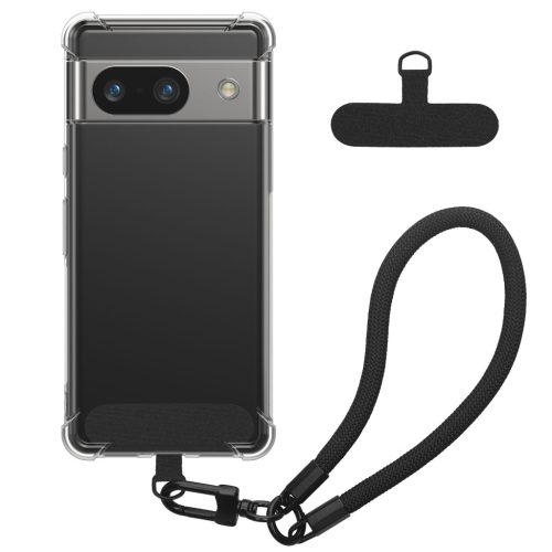 Kwmobile калъф с подвижна връзка за Google Pixel 8a, прозрачен/черен, силиконов, KWM000020PE001C