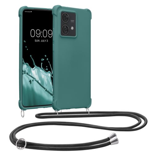 Kwmobile калъф с връзка за Motorola Edge 40 Neo, зелен, силиконов, KWM000022NX002C