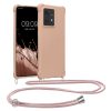 Kwmobile калъф с връзка за Motorola Edge 40 Neo, кремав, силиконов, KWM000022NX004C
