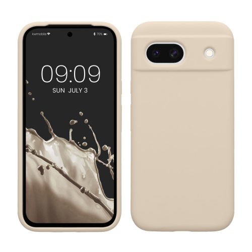 Kwmobile калъф за Google Pixel 8a, кремав, силиконов, KWM000020KQ024C