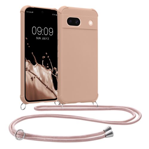 Kwmobile калъф с връзка за връзка за Google Pixel 8a, кремав, силиконов, KWM000020KW008C